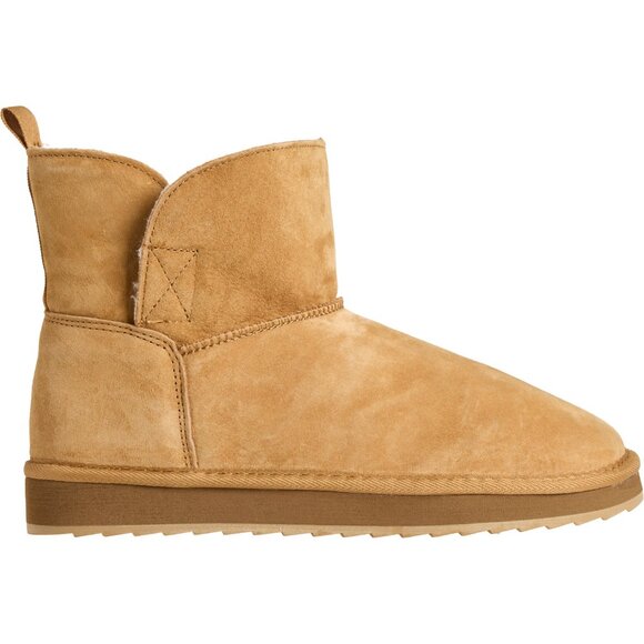 NEW Lands' End Shearling Boots - Suede IN English Tan For Women 1125 3s2 - Picture 1 of 6